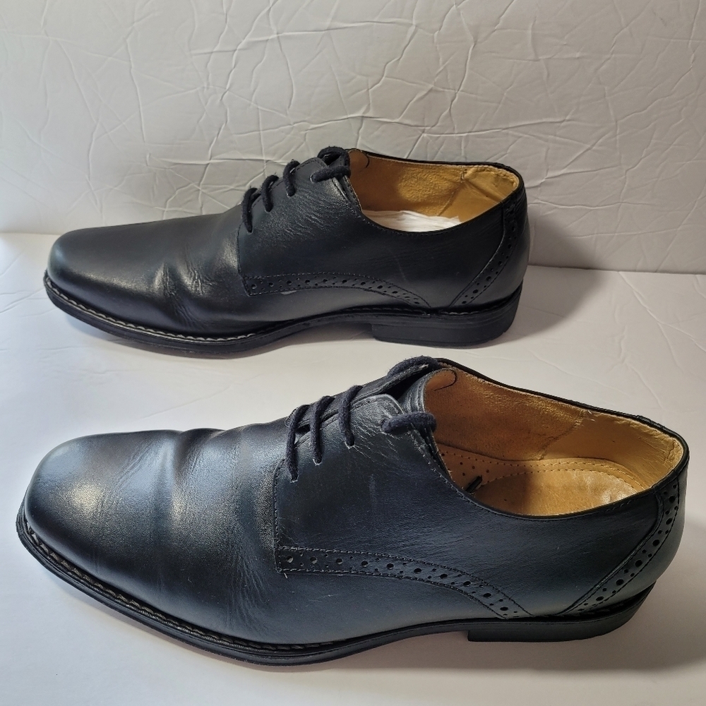 Sandro Moscoloni Men's Black Leather Lace Up Derby Shoes Size 9.5 D View 4